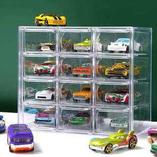64儿童玩具多美卡透明展示架 风火轮收纳盒合金小汽车模型TOMICA1