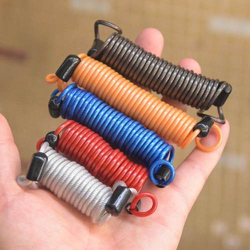 自动伸缩弹簧钢丝绳头盔防盗防丢绳电动车婴儿车行李箱锁钢丝绳