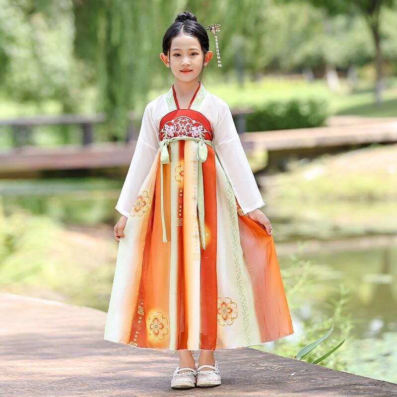 女童汉服仙女裙儿童古装超仙连衣裙小女孩改良明制唐装国风公主裙