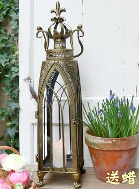装饰品花园户外摩洛哥防风灯落地造景欧式庭院气氛灯覆古布置摆件