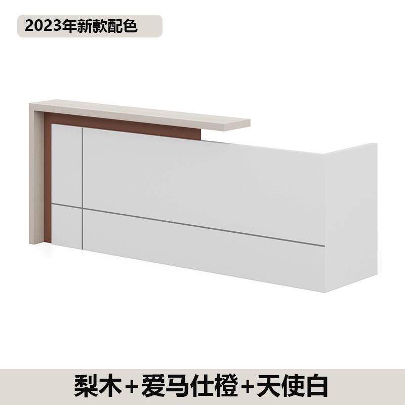 公司前台接待台办公桌简约现代板式办公桌2.4米