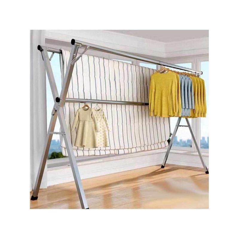 Stainless steel clothes hanger folding clothes drying rack