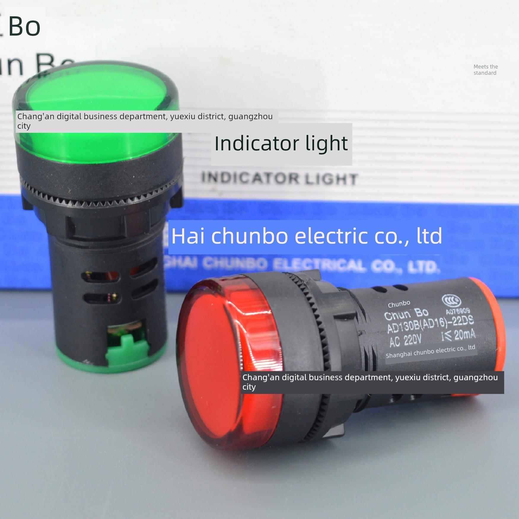 上海淳博 LED 信号指示灯 AD130B-22DS 22mm AD16