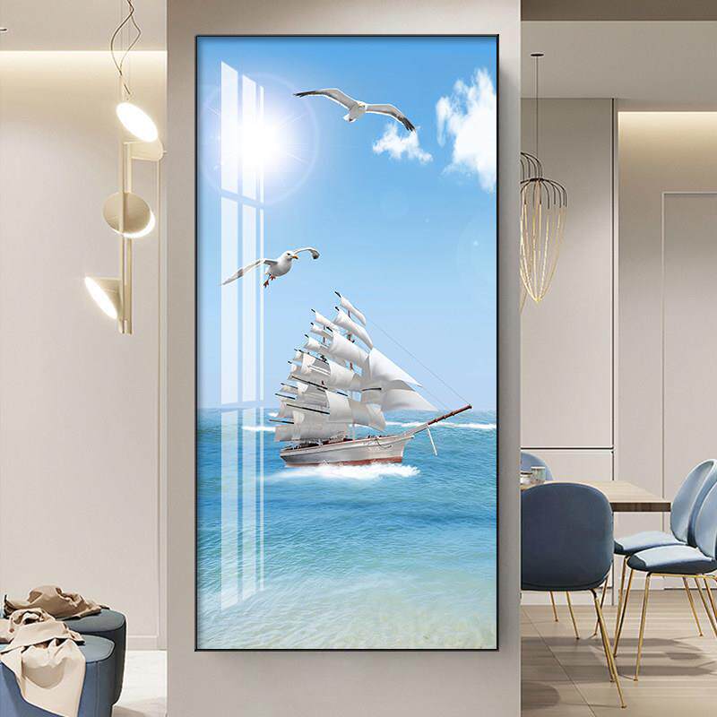 入户玄关装饰画 画客厅走廊过道墙壁画 画现代简约竖版风景2025新