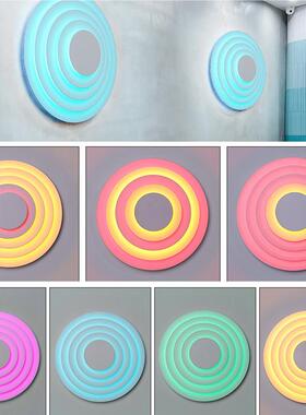 i992n日落壁网红卧室头壁画简约床中古室内灯氛s围装饰少女风