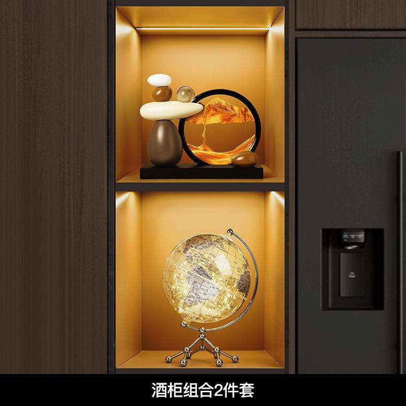 正品时来运转流沙摆件客厅电视画柜柜轻奢高档男士级装高酒饰品办