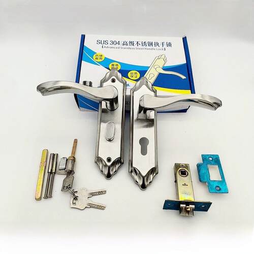 不锈钢单舌门锁家用通用型卧室房间室内房门木门锁具门把手锁手柄