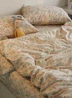 韩版小碎花被套四件套纯棉小清新公主风床单三件套床品