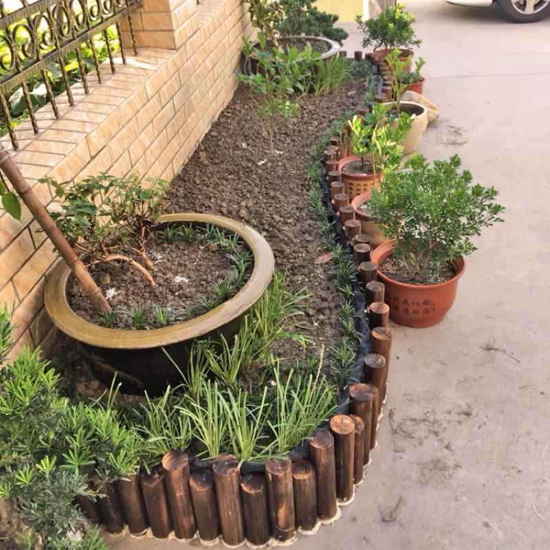 庭院户外腐木小篱笆室内阳台室外花园花池装饰圆木木桩围栏栅栏