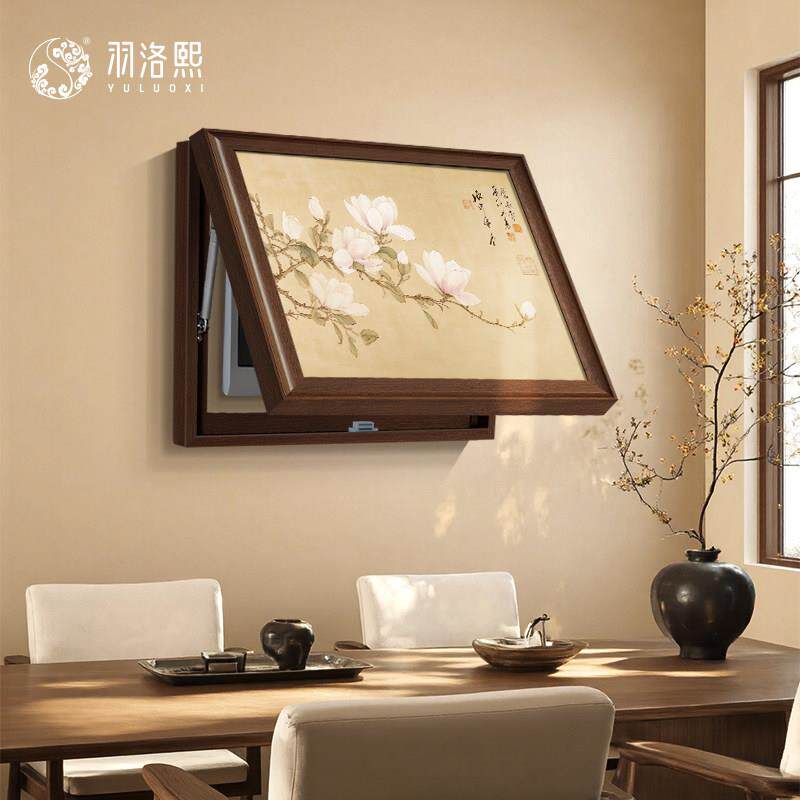 玉兰花饭厅电表箱装饰画 画宋代美学总闸开 关遮挡挂画 画新中式