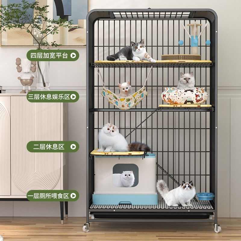 猫笼子家用猫别墅室内超大自由空间带厕所猫咪笼双层三层猫窝猫舍