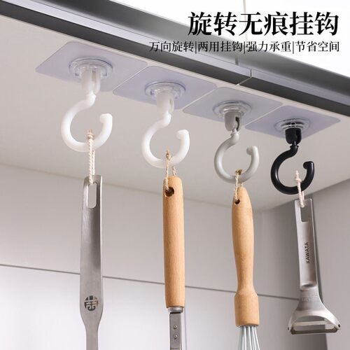 Ceiling-mounted rotating hook with a clip design that requir