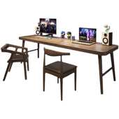 全实木双人电脑桌台式 办公桌子家用情侣学习工作台长条书桌写字台