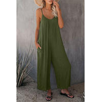 WoodBerry Womens Backless Spaghetti Strap Jumpsuit Summer thumbnail 7