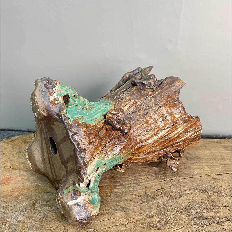 景德镇手工多肉花盆大号树皮爆裂大口径法师植物盆特大号手捏盆