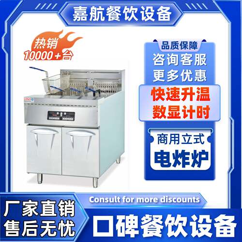 直销商用细筛网油炸炉电脑版立式电炸炉带排油跨境热卖电炸锅