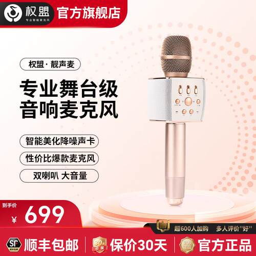 权盟 R1权盟无线蓝牙唱歌话筒音响一体麦克风家用k歌娱乐家庭KTV