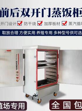 前后开门蒸饭柜养殖场猪场高温消毒柜蒸汽式饭菜传递对开门大蒸箱