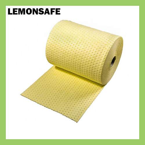 LEMONSAFE黄色吸液棉卷化学品吸附棉防酸碱溶剂吸收垫HRL01