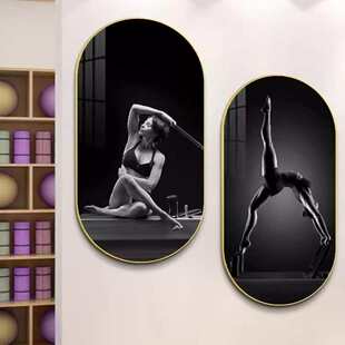 普拉提装饰画瑜伽馆私教工作室墙面装饰壁画体式图健身房瑜伽挂画