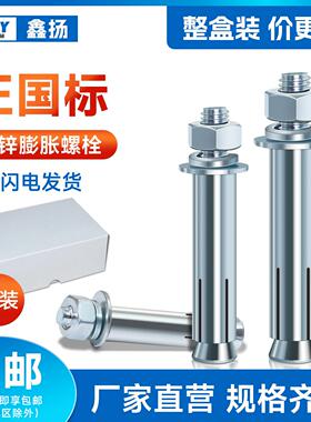 膨胀螺丝国标蓬胀螺丝蓬胀丝8mm铁膨胀螺丝大全m12m8gb/t22795