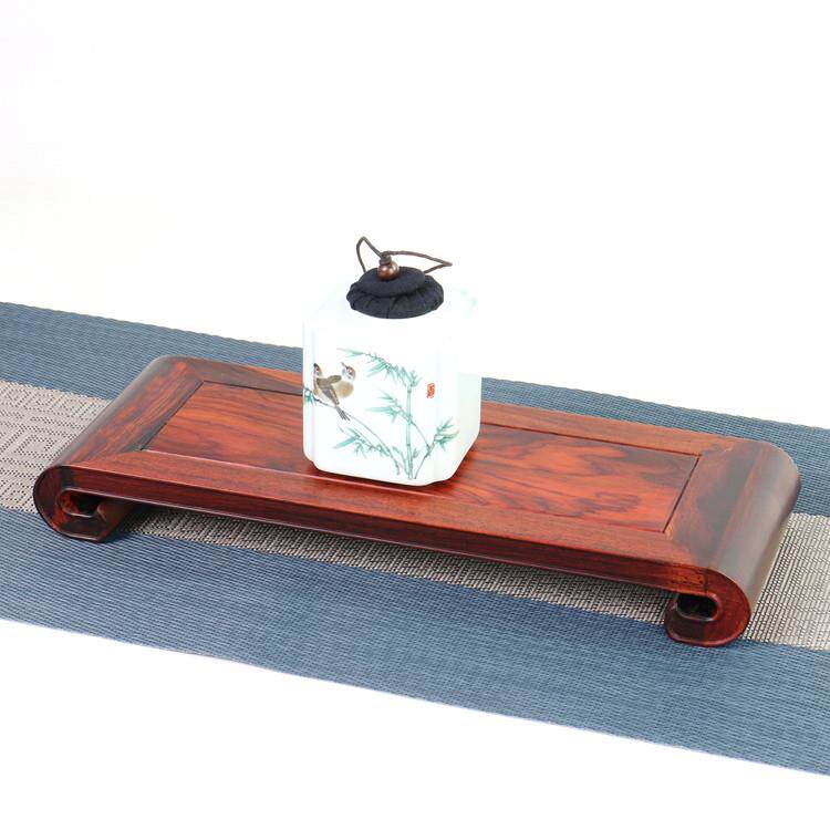 采购产品红木实木装饰品，手工艺品，玉石如意长方形底座，红木卷
