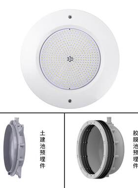 欧美ABS塑料12V胶膜池水下灯玻璃池RGB七彩LED泳池夜光灯生产厂家