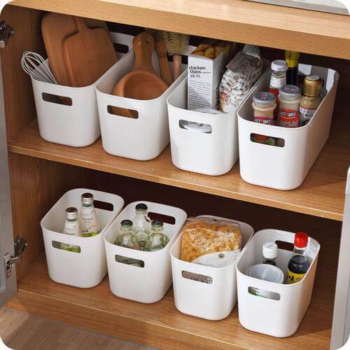 storage basket portable bathroom kitchen cosmetic desktop