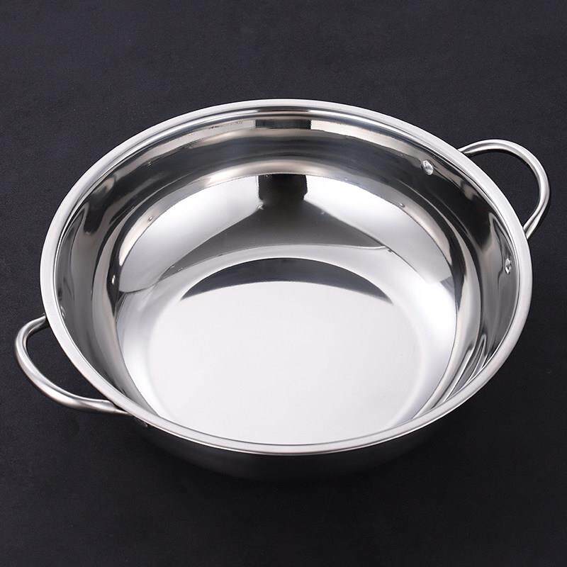 不锈钢火锅锅子加厚商用家用双耳火锅锅清汤锅电磁炉专用24CM--40