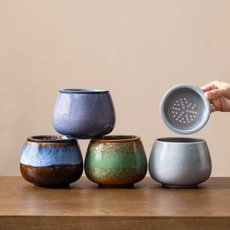 茶渣缸窑变陶瓷建水大小号水盂茶渣分离茶洗烟灰缸茶具配件废水桶