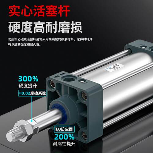 长行程气缸SC63标准大推力32/40/50/80/100-350-450-850-1500S全