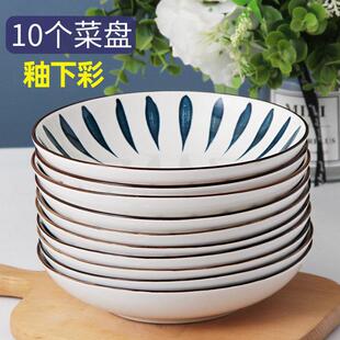 10个装家用盘子 ins风日式餐具陶瓷菜碟子2025新款高级感盘子套装