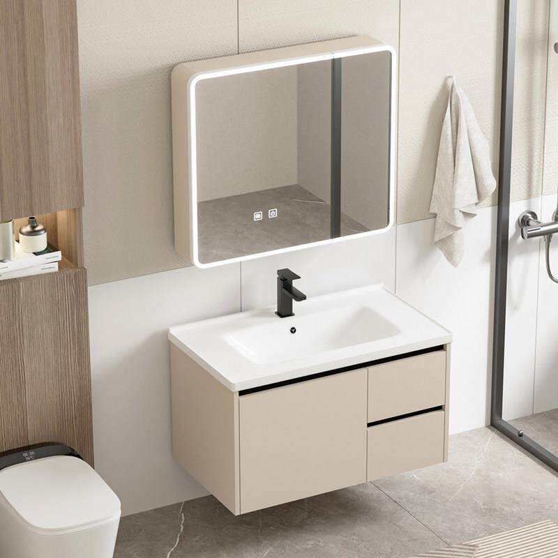 太空铝浴室柜组合陶瓷一体盆包安装洗漱台洗手池化妆室洗脸盆台柜