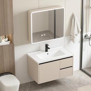 太空铝浴室柜组合陶瓷一体盆包安装洗漱台洗手池化妆室洗脸盆台柜