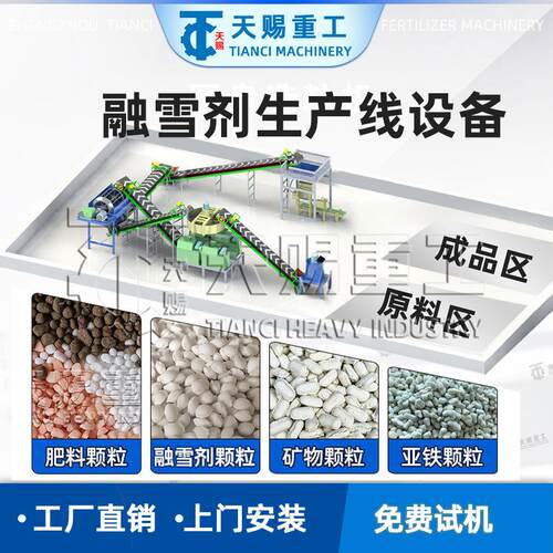 生产融雪剂设备工业盐颗粒生产线机器对辊挤压造粒机自动