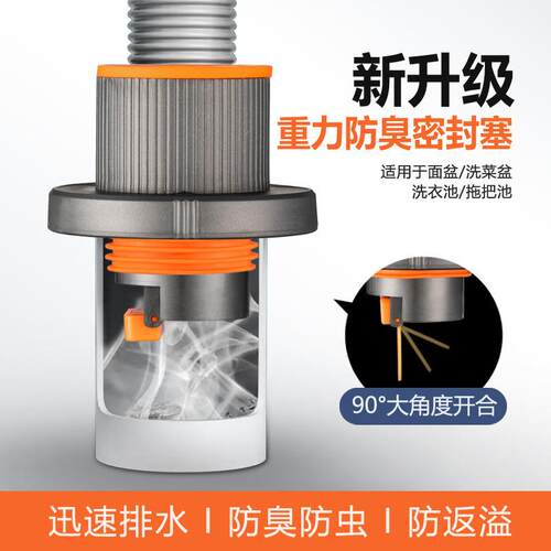 下水道防臭神器厨房下水管卫生间面盆洗衣机洗菜盆管道防臭密封塞