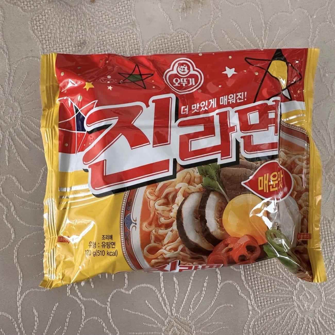 韩国进口不倒翁金拉面辣味120gX5袋汤面速食泡面煮面劲辣夜宵即食