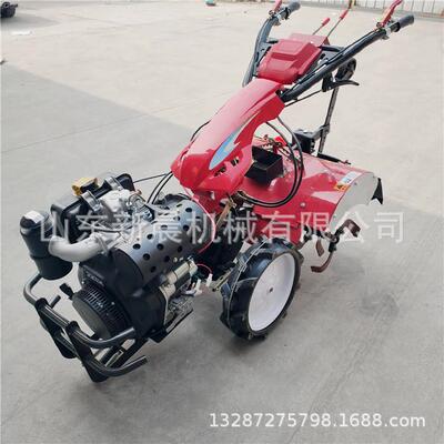KRZ果园开沟培土机柴油15马耕地驱除草机自走式手扶四力微耕机