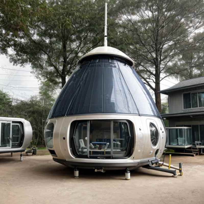 四面全景飞船q2023110太空舱装修设计制UFO定飞行器露营民宿森林