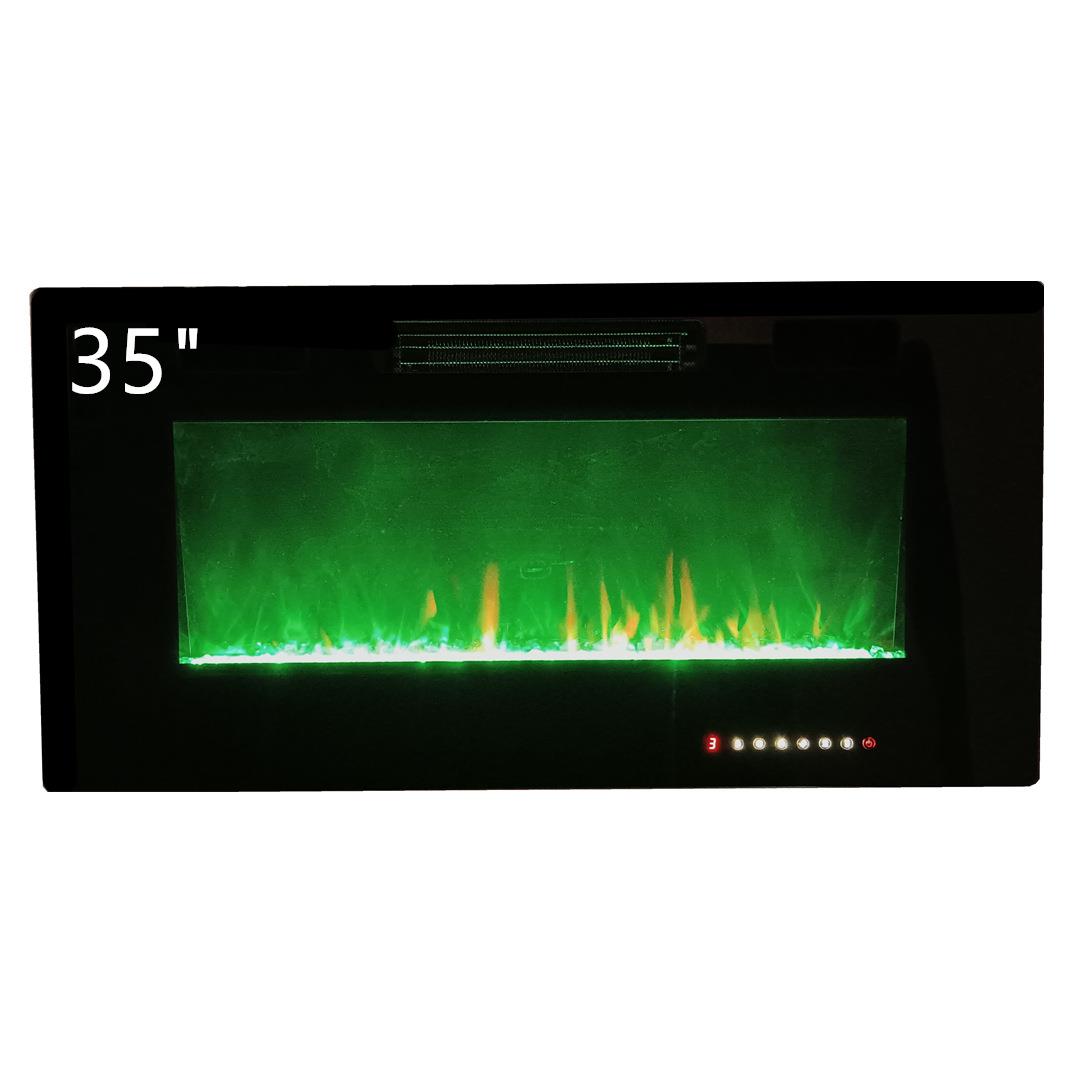 跨境电商 35寸家用嵌入壁挂式超薄LED电子装饰取暖器3D电子壁炉
