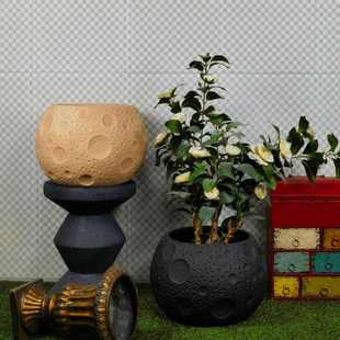 景观客厅摆件落地花盆中式镁花盆球型新简约圆装饰泥厂家直销复古