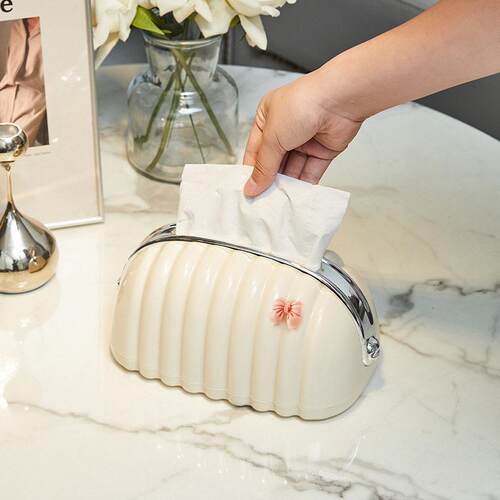 Luxury Lightweight Bag Tissue Box for Home Living Room - Cre