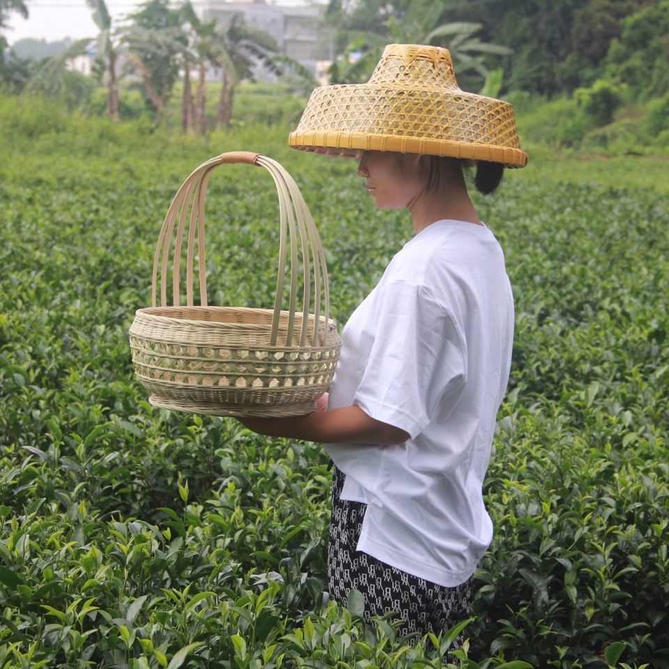 竹编提篮手提篮竹编菜篮购物篮花篮水果篮竹筐 农家竹篮手提花篮