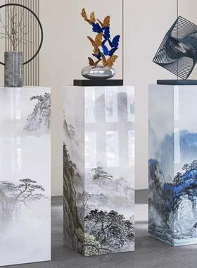 奢石岩板花架摆件底座家居玄关客厅摆件底座酒店会所展厅展示台