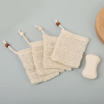 Cotton and linen bubble net soap bag made of natural plant m