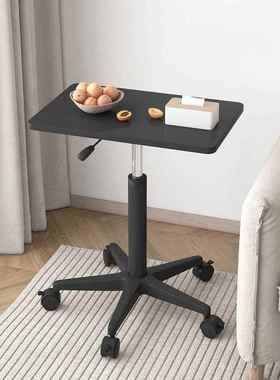 可移升降桌带滑轮小型立床动195边桌站式工作台电桌脑办公书讲台