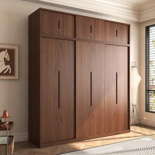 木月实木推拉门合衣衣现代简约XBS组柜原木胡桃色移柜门趟门卧室