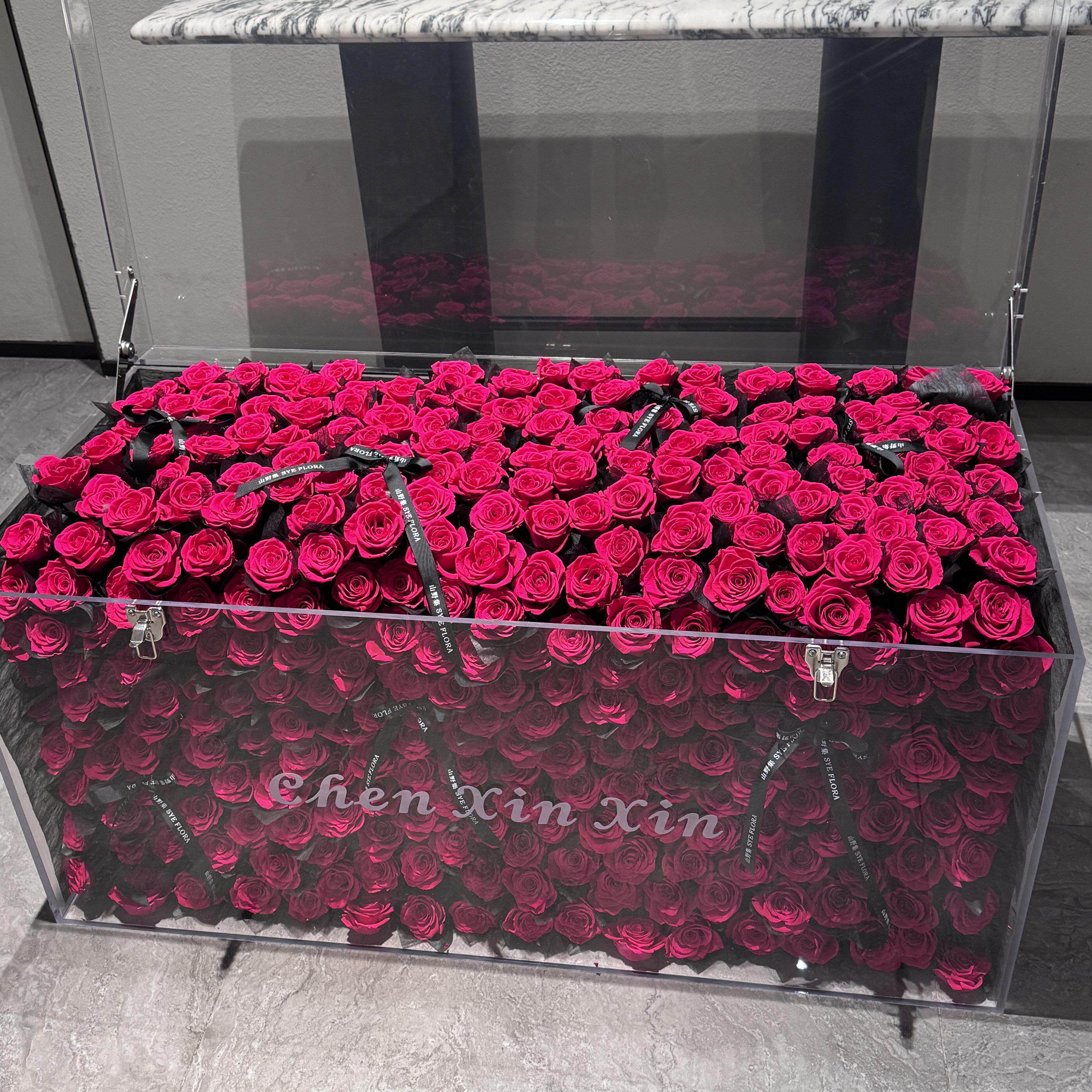 永生花玫瑰巨型花盒摆件弗洛伊德300枝家居茶几定制摆件新婚礼物