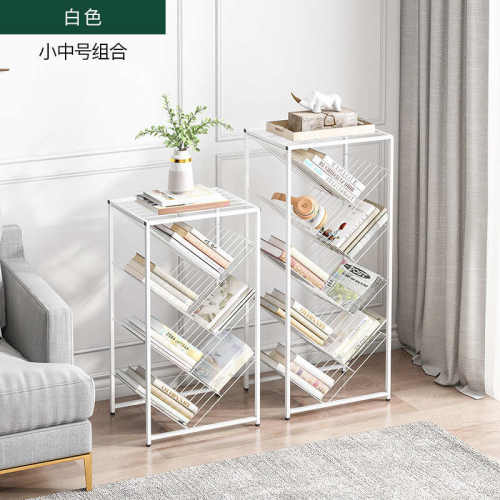书架组合新品简约奢简易铁小书物柜架轻树形置落地学生收纳艺创意
