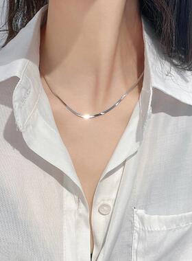 搭配衣服的项链配饰素单链刀片项链女锁骨链气质简约冷淡风网红小